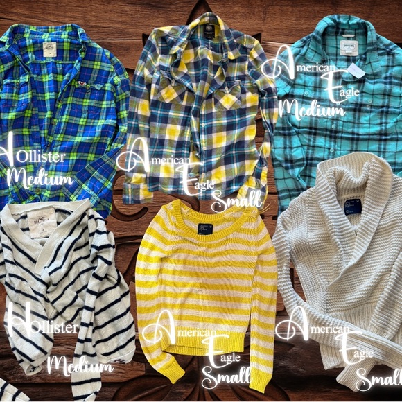 Bundle: 6 Women’s Tops – Hollister & American Eagle, Mixed Sizes S-M Bundle - Picture 1 of 1